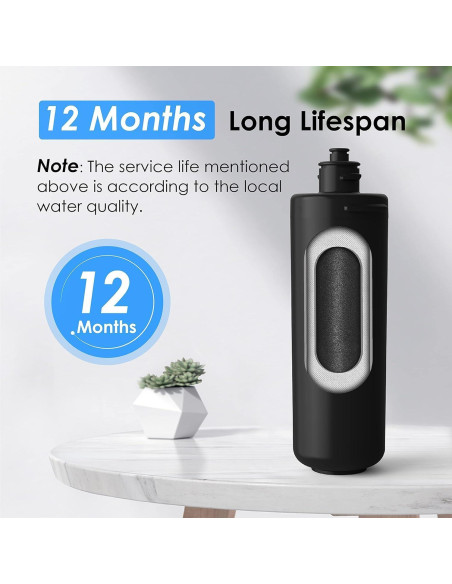Filtro de Agua Bajo Fregadero Waterdrop WD-10CM, Reemplazo 12 Meses
