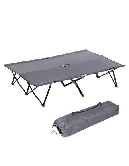 Cama Plegable para 2 Personas Gris - 193x125 cm - 136 kg Cama Plegable para 2 Personas Gris - 193x125 cm - 136 kg