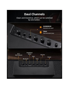 Amplificador de guitarra LEKATO GA-02 5W Bluetooth recargable 2