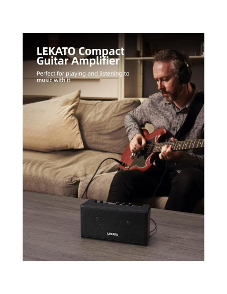 Amplificador de guitarra LEKATO GA-02 5W Bluetooth recargable