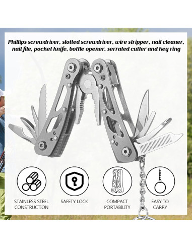 Multiherramienta Compacta Lasnten 6 Piezas Acero Inoxidable