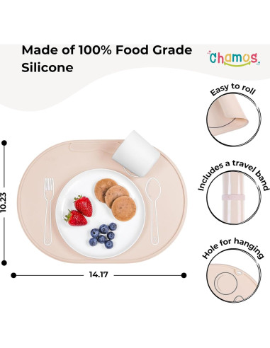 Mantel Individual Ovalado Chamos Montessori Beige 36x26 cm