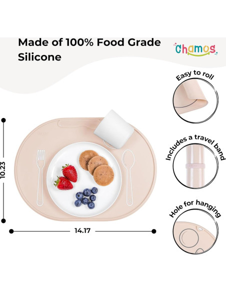 Mantel Individual Ovalado Chamos Montessori Beige 36x26 cm