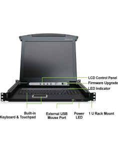 Consola KVM IOGEAR GCL1800 1 Puerto 17" LCD Teclado Táctil 2