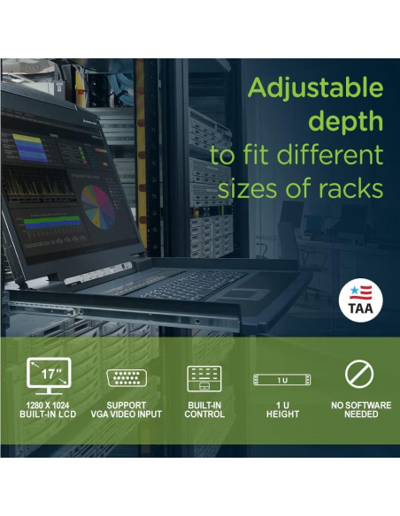 Consola KVM IOGEAR GCL1800 1 Puerto 17" LCD Teclado Táctil