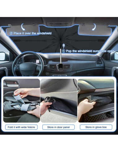 Sombrilla para Parabrisas JASVIC 145x84 cm Gris Plegable