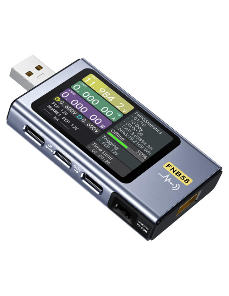 Probador USB FNIRSI FNB58 4-28V 7A LCD Multímetro