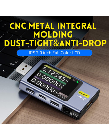 Probador USB FNIRSI FNB58 4-28V 7A LCD Multímetro