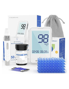 Kit de Monitor de Glucosa Glucoracy G-425-2 con 50 Tiras y Lancetas