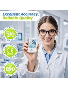 Kit de Monitor de Glucosa Glucoracy G-425-2 con 50 Tiras y Lancetas 2