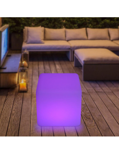 Silla Cubo LED Blisiour Cuadrada 30 cm Control Remoto
