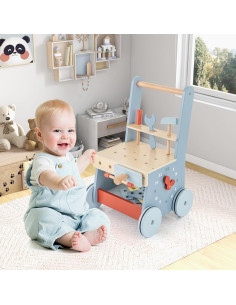 Andador para Bebés HONEY JOY 2 en 1 con Banco de Herramientas 2