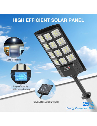 Luces Solares de Calle Heisolcool 50000LM 2PACK LED IP66