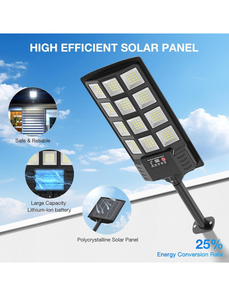 Luces Solares de Calle Heisolcool 50000LM 2PACK LED IP66