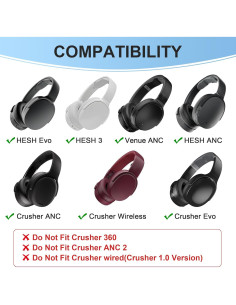 Almohadillas de Reemplazo Skullcandy para Crusher y Hesh 3 - Negro 2