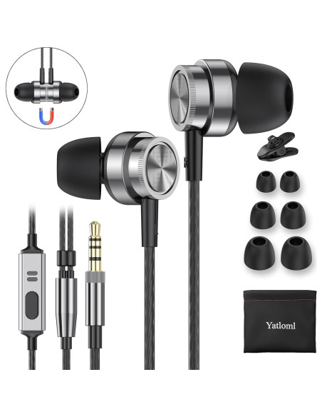 Auriculares Intrauditivos Yatloml EP610 Plata con Micrófono Auriculares Intrauditivos Yatloml EP610 Plata con Micrófono