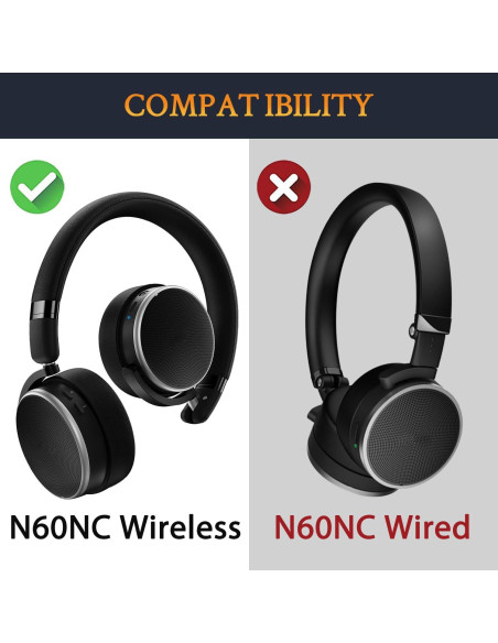 Almohadillas de Reemplazo SOULWIT para Auriculares N60NC Wireless