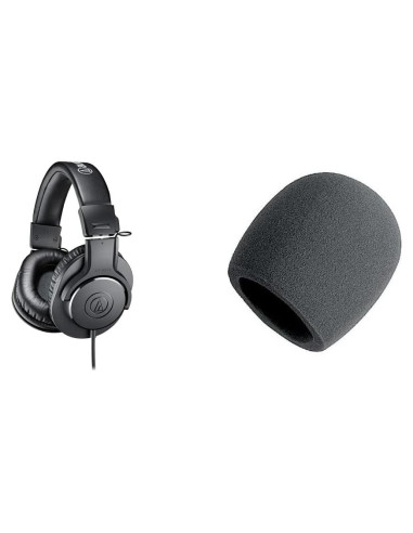 Auriculares de Monitoreo Audio-Technica ATH-M20x + Paravientos