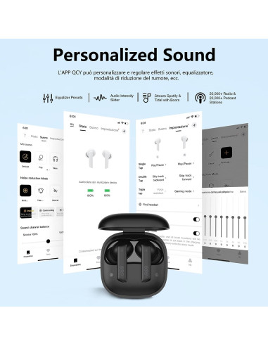 Auriculares Inalámbricos QCY HT05 MeloBuds + HT07 ArcBuds Negro