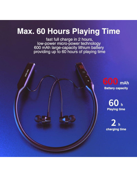 Auriculares Bluetooth JNXIKOU Neckband Inalámbricos 60h Batería