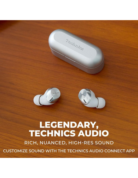 Auriculares Inalámbricos Technics EAH-AZ40M2-S Plata, Bluetooth 5.2, Cancelación de Ruido
