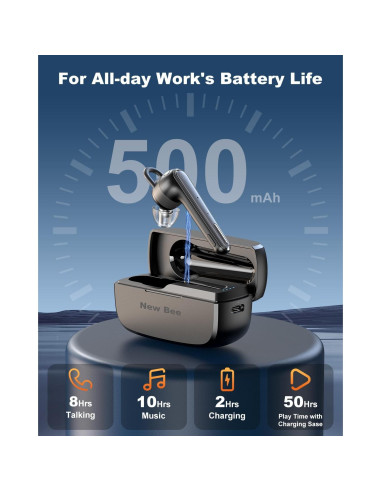 Soporte para Auriculares New Bee + Auricular Bluetooth M52 V5.1