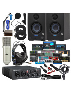 Interfaz de Audio PreSonus AudioBox 96 + Monitores Eris 3.5 + Auriculares HD7