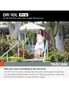 Grabadora de Campo TASCAM DR-10L Pro con Micrófono Lavalier 2