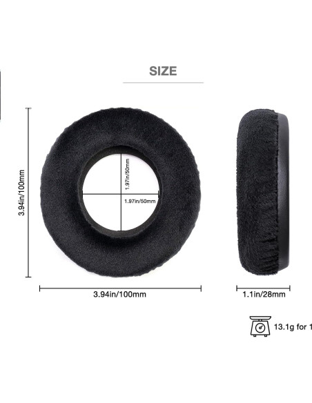 Almohadillas de Velour para Auriculares Grado SR80 SR60 100mm