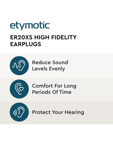 Tapones para oídos Etymotic ER20XS - Protección auditiva 20 dB