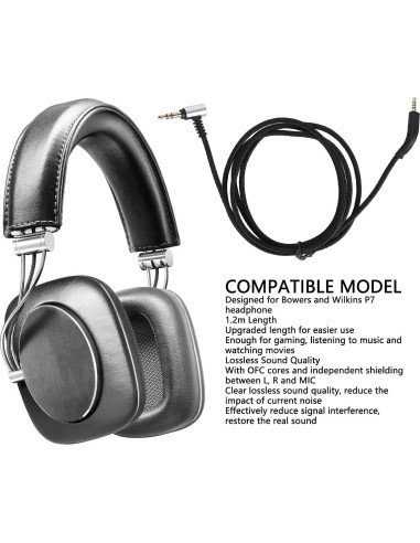 Cable de Reemplazo para Auriculares Bowers y Wilkins P7 1.2m