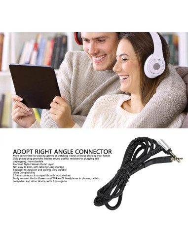 Cable de Reemplazo para Auriculares Bowers y Wilkins P7 1.2m