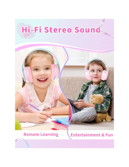 Auriculares Bluetooth DMJ-BT56 Rosa Plegables 10H Sonido Estéreo