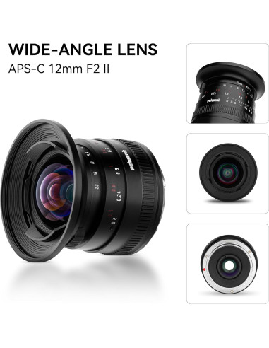 Lente Gran Angular PERGEAR 12mm F2 II Manual para M4/3