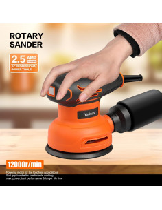 Lijadora Orbital 5" Yunirvana 300W 6 Velocidades 15 Discos 2