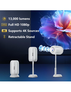 Proyector Mini VGKE TS-6 13000 Lúmenes 4K Portátil Bluetooth 2