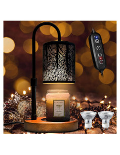 Calentador de Velas Eléctrico NoavJax Hoja Negra con Temporizador