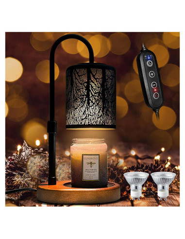 Calentador de Velas Eléctrico NoavJax Hoja Negra con Temporizador