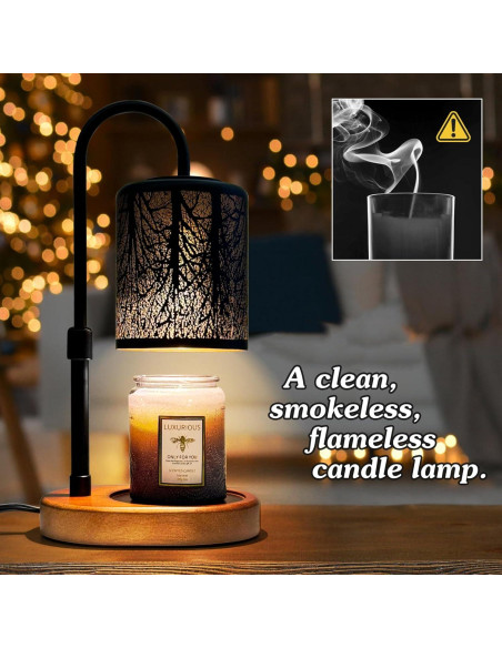 Calentador de Velas Eléctrico NoavJax Hoja Negra con Temporizador