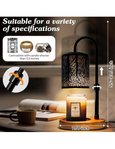 Calentador de Velas Eléctrico NoavJax Hoja Negra con Temporizador