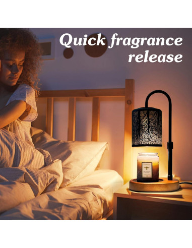 Calentador de Velas Eléctrico NoavJax Hoja Negra con Temporizador