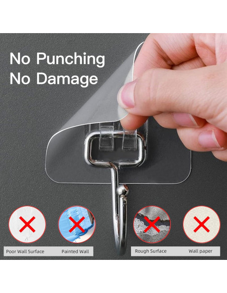 20 Ganchos Adhesivos Grandes Strjobaili Carga Pesada 20 kg