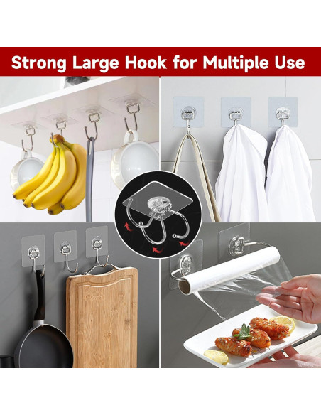 20 Ganchos Adhesivos Grandes Strjobaili Carga Pesada 20 kg