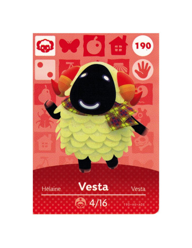 Tarjeta Amiibo Vesta 190/200 Nintendo Animal Crossing