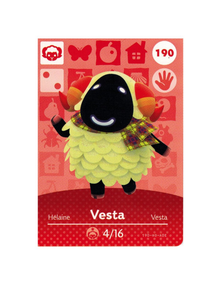 Tarjeta Amiibo Vesta 190/200 Nintendo Animal Crossing