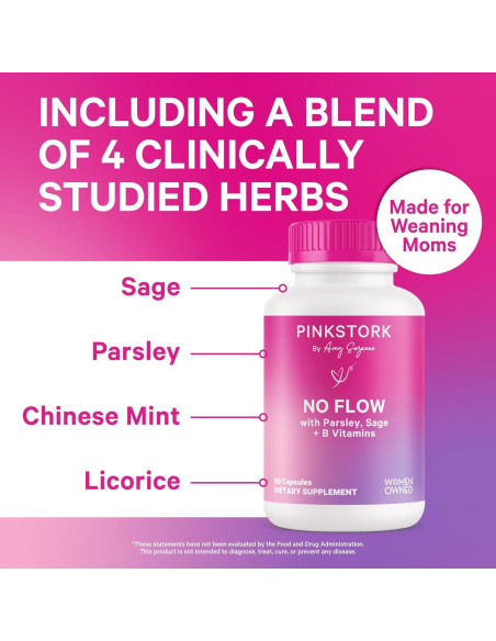 Cápsulas Pink Stork No Flow - Suplemento para dejar de amamantar
