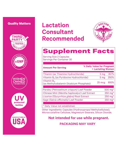 Cápsulas Pink Stork No Flow - Suplemento para dejar de amamantar