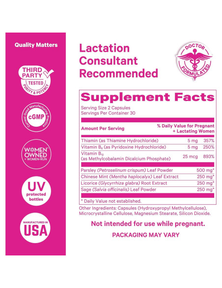 Cápsulas Pink Stork No Flow - Suplemento para dejar de amamantar