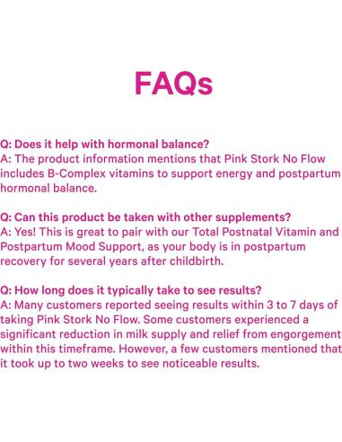 Cápsulas Pink Stork No Flow - Suplemento para dejar de amamantar