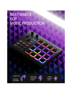 Controlador MIDI Donner STARRYPAD 16 Pads USB-C con Faders 2